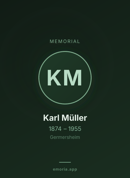 Memorial portrait of Karl Müller