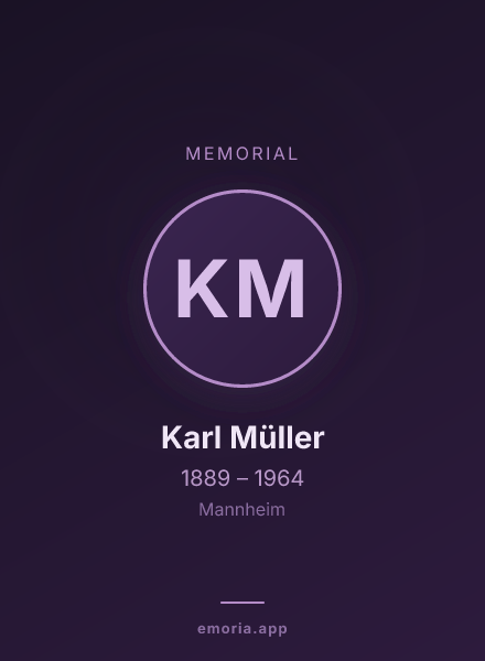 Memorial portrait of Karl Müller