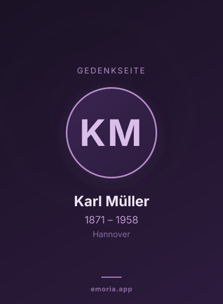 Gedenkportrait von Karl Müller