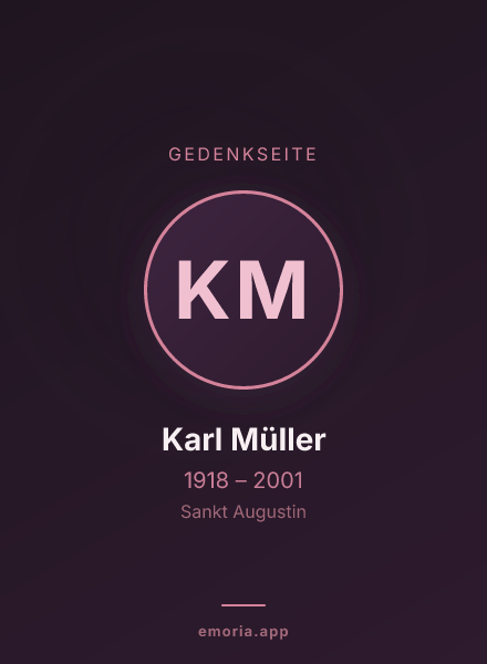 Gedenkportrait von Karl Müller