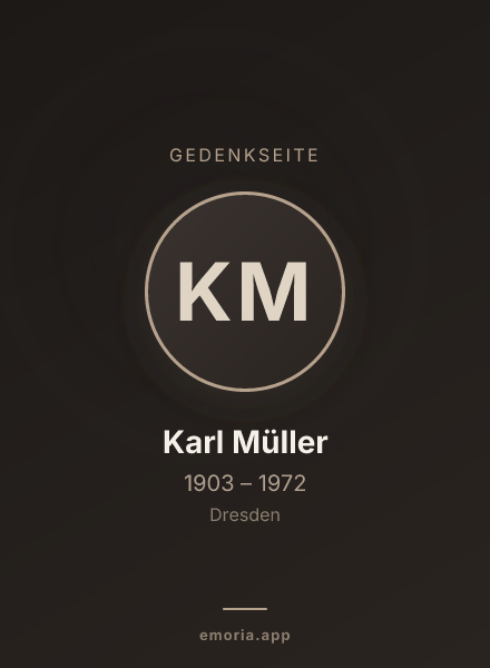 Gedenkportrait von Karl Müller