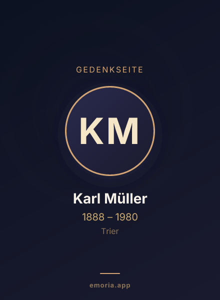 Gedenkportrait von Karl Müller