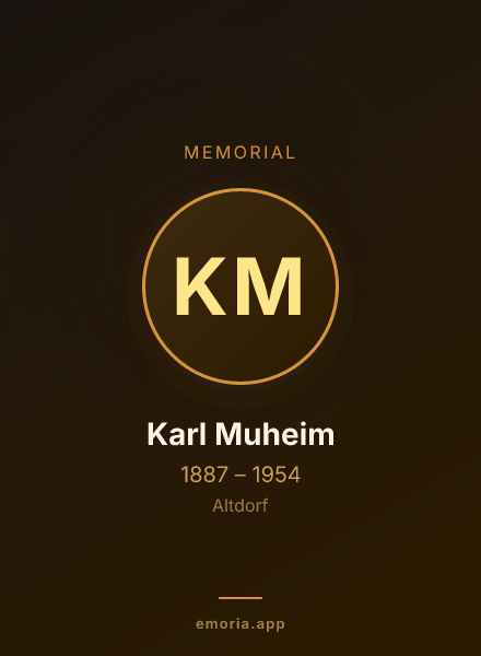 Memorial portrait of Karl Muheim