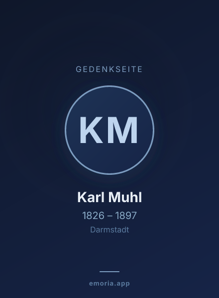 Gedenkportrait von Karl Muhl