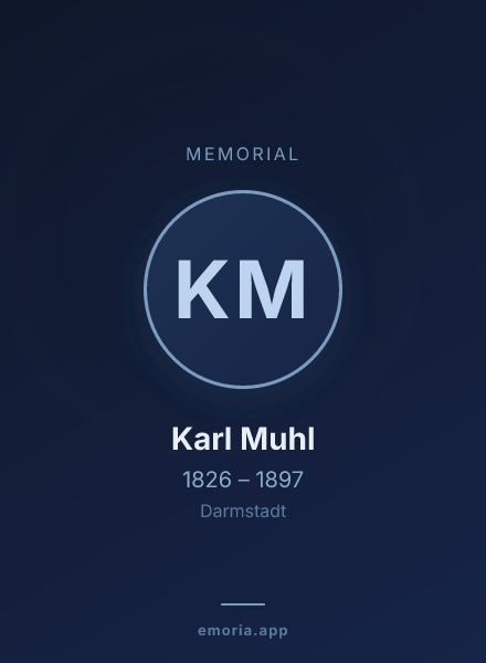 Memorial portrait of Karl Muhl