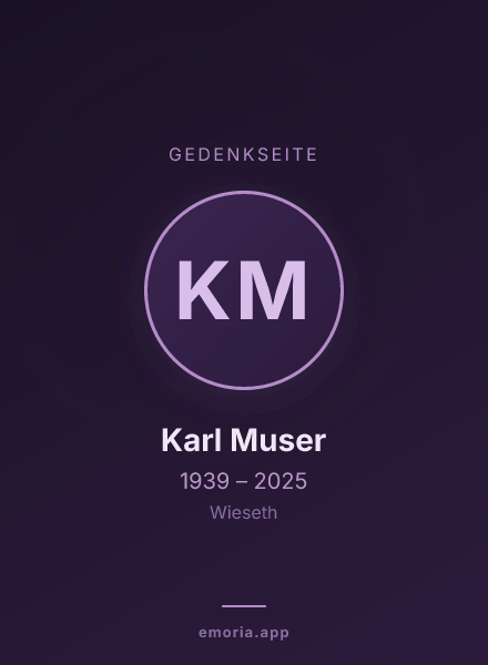 Gedenkportrait von Karl Muser