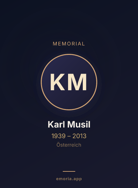 Memorial portrait of Karl Musil