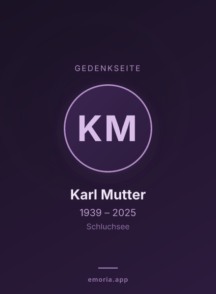 Gedenkportrait von Karl Mutter