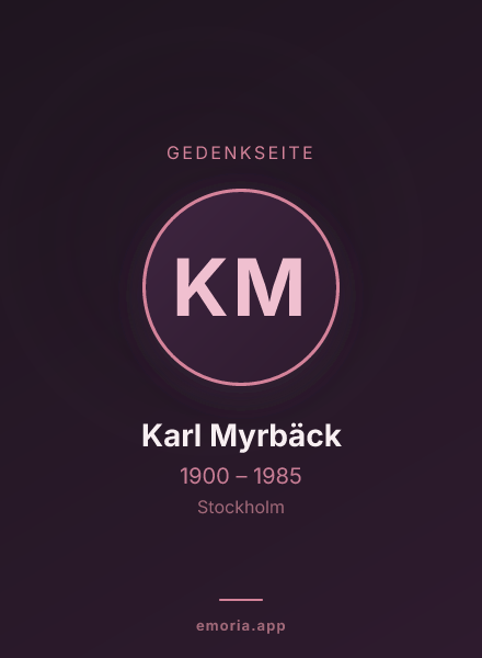 Gedenkportrait von Karl Myrbäck
