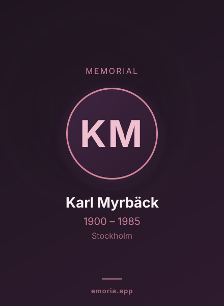 Memorial portrait of Karl Myrbäck