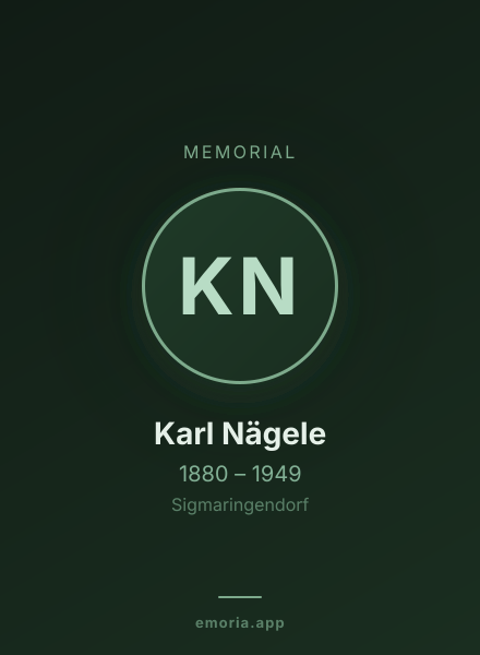 Memorial portrait of Karl Nägele
