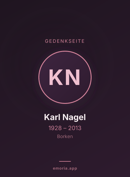 Gedenkportrait von Karl Nagel