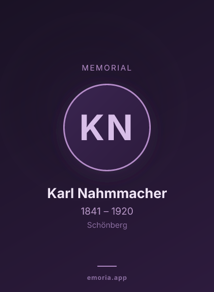 Memorial portrait of Karl Nahmmacher