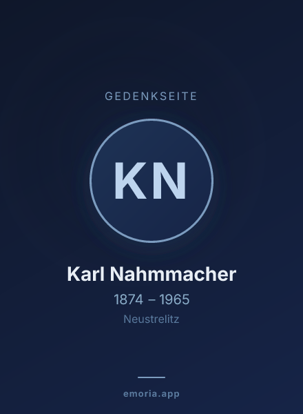 Gedenkportrait von Karl Nahmmacher