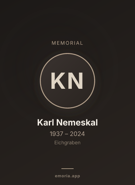 Memorial portrait of Karl Nemeskal