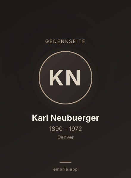 Gedenkportrait von Karl Neubuerger