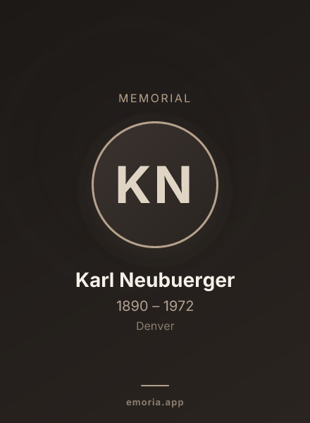 Memorial portrait of Karl Neubuerger