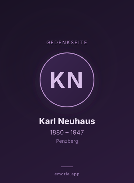 Gedenkportrait von Karl Neuhaus