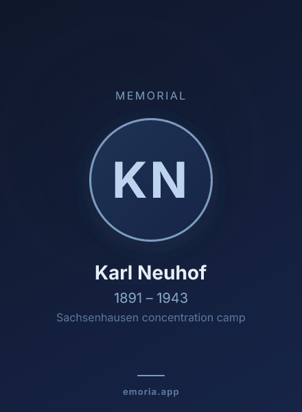 Memorial portrait of Karl Neuhof