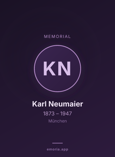 Memorial portrait of Karl Neumaier