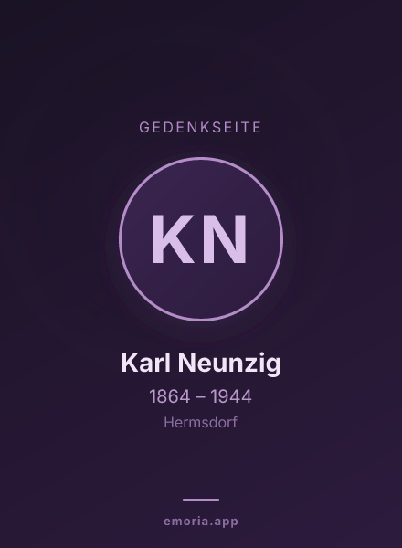 Gedenkportrait von Karl Neunzig
