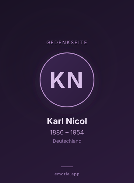 Gedenkportrait von Karl Nicol