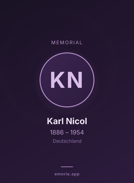 Memorial portrait of Karl Nicol