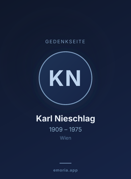 Gedenkportrait von Karl Nieschlag