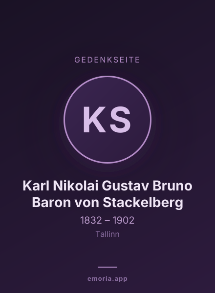 Gedenkportrait von Karl Nikolai Gustav Bruno Baron von Stackelberg