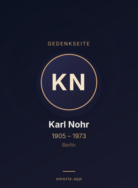 Gedenkportrait von Karl Nohr