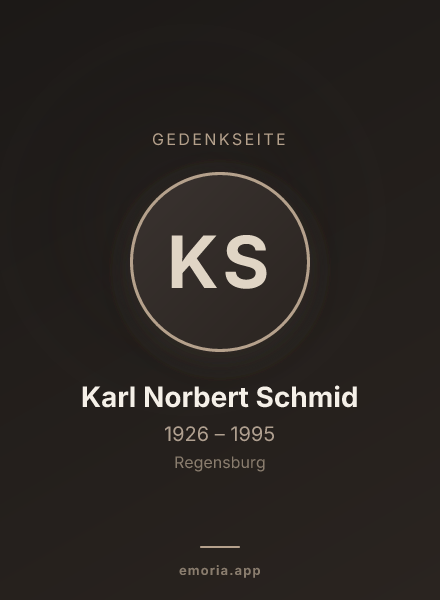 Gedenkportrait von Karl Norbert Schmid