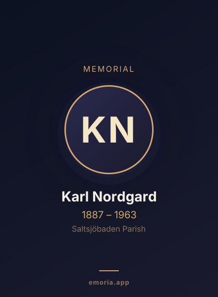 Memorial portrait of Karl Nordgard