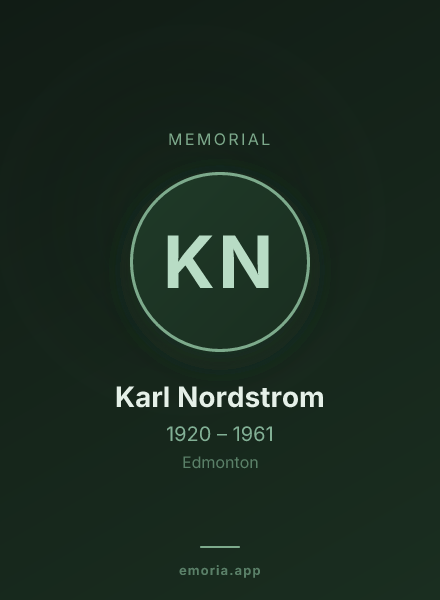 Memorial portrait of Karl Nordstrom