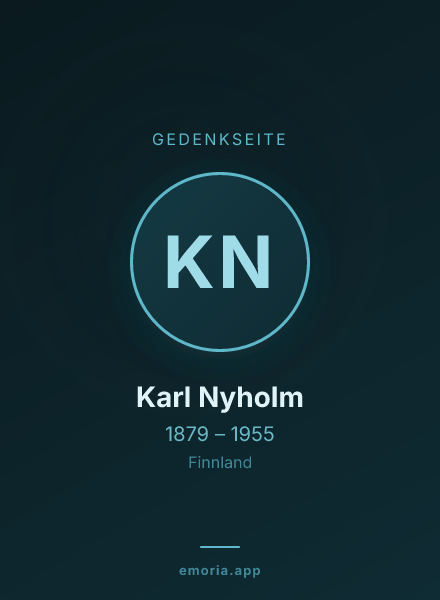 Gedenkportrait von Karl Nyholm
