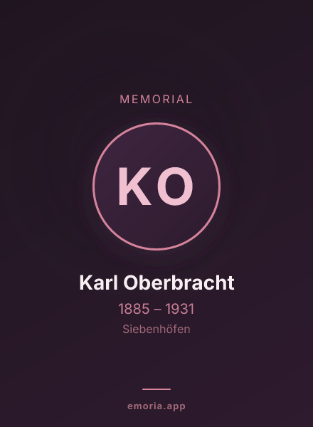 Memorial portrait of Karl Oberbracht