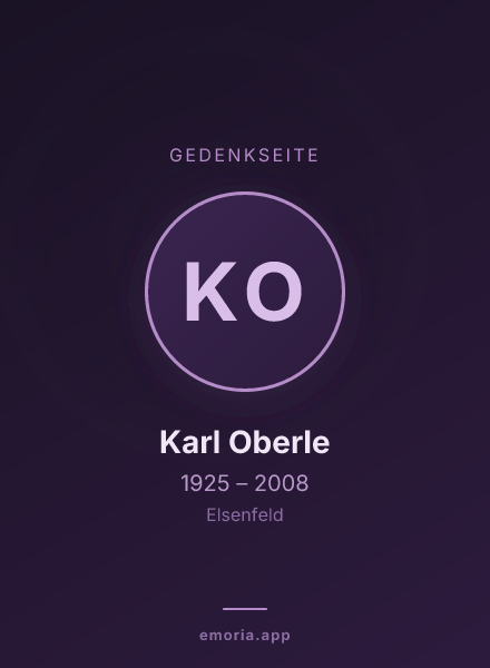 Gedenkportrait von Karl Oberle