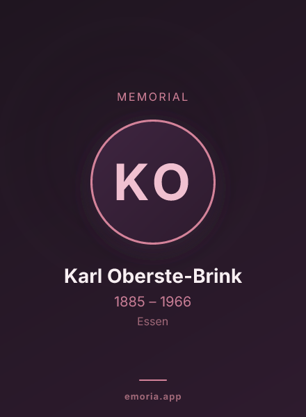 Memorial portrait of Karl Oberste-Brink