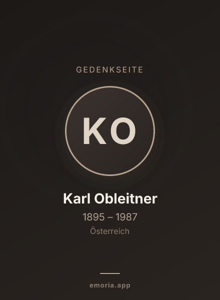 Gedenkportrait von Karl Obleitner