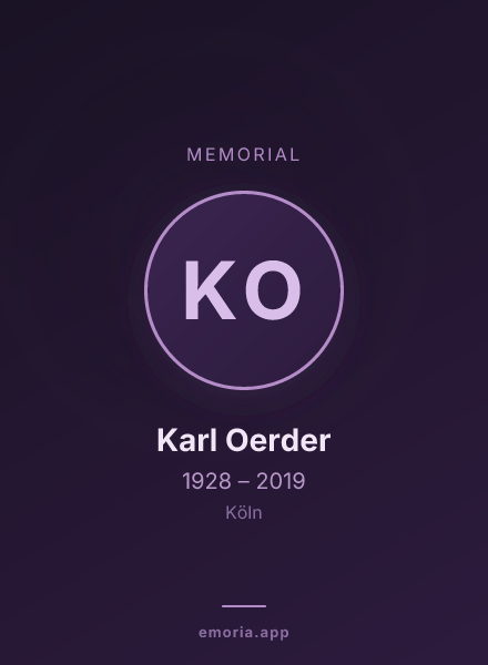Memorial portrait of Karl Oerder