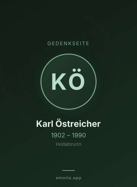 Gedenkportrait von Karl Östreicher