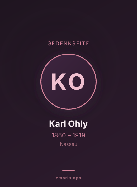 Gedenkportrait von Karl Ohly