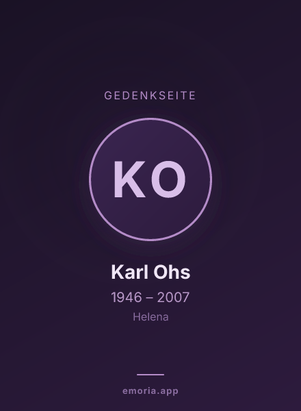 Gedenkportrait von Karl Ohs