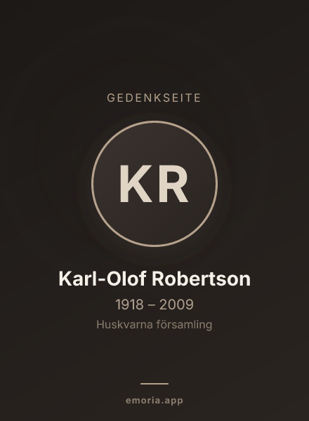 Gedenkportrait von Karl-Olof Robertson