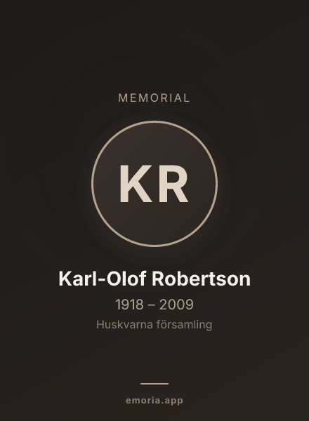 Memorial portrait of Karl-Olof Robertson