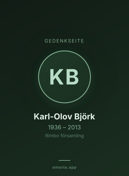 Gedenkportrait von Karl-Olov Björk