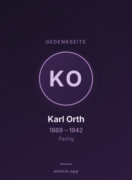 Gedenkportrait von Karl Orth