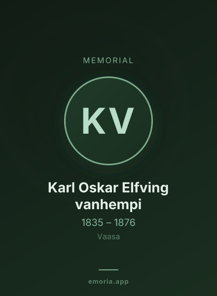 Memorial portrait of Karl Oskar Elfving vanhempi