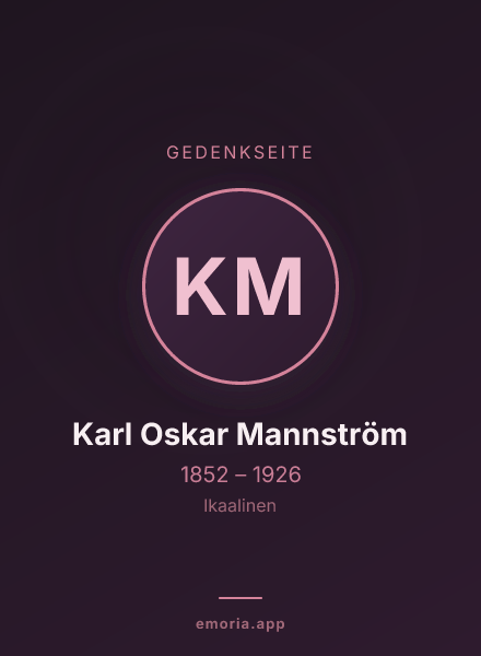 Gedenkportrait von Karl Oskar Mannström