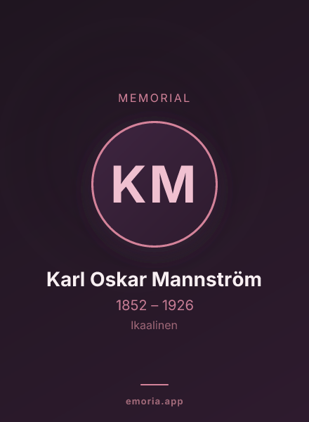 Memorial portrait of Karl Oskar Mannström