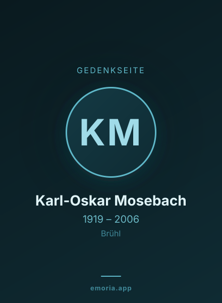 Gedenkportrait von Karl-Oskar Mosebach